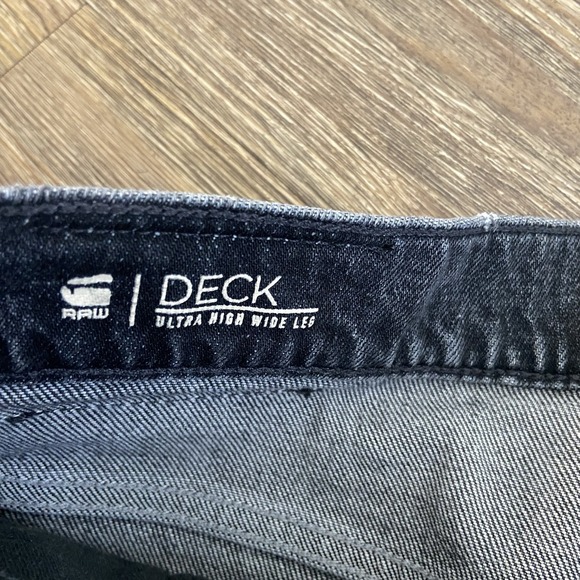 G-Star Raw Deck Ultra Wide Leg High Kara Faded Black Denim Jeans Size 27/30 - Picture 6 of 11